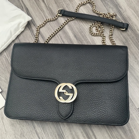 Gucci interlocking black w/ gold hardware double GG - Picture 3 of 15
